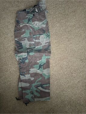 Revolution Men's Woodland Camo Cargo Pants - Green/Brown